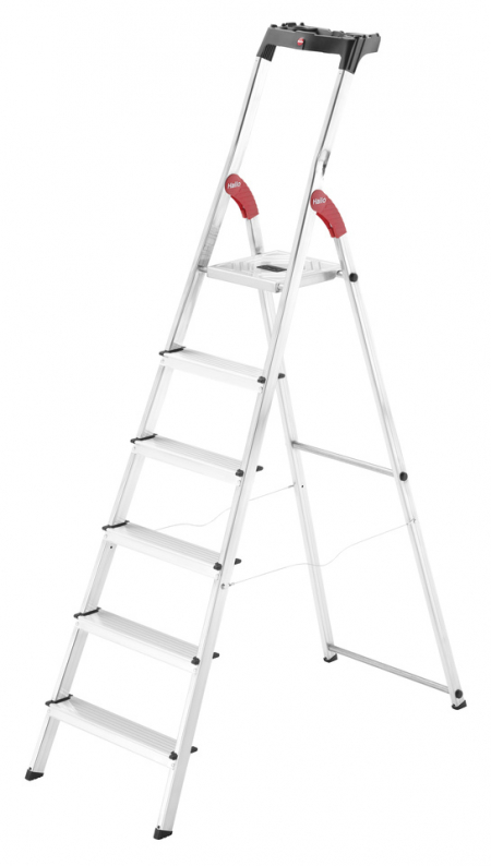 Стремянка алюминиевая Hailo L60 6 ступеней EasyClix