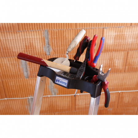 KRAUSE Safety Алюминиевая стремянка с большой полкой 4 ступ. (арт. 128942)