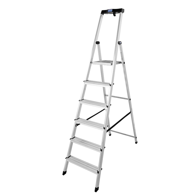KRAUSE SAFETY Алюминевая стремянка с большой полкой 6 ступ. (арт. 128966)