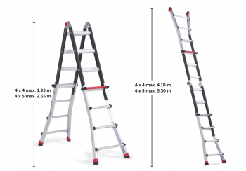 Шарнирная лестница-трансформер Altrex Varitrex Teleprof 4X5