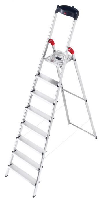 Стремянка алюминиевая Hailo L60 8 ступеней EasyClix