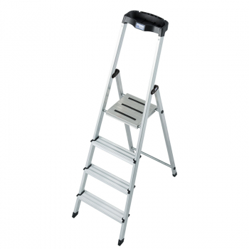 KRAUSE Safety Алюминиевая стремянка с большой полкой 4 ступ. (арт. 128942)