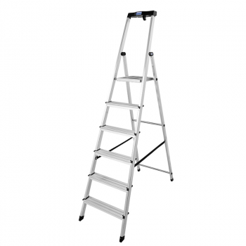KRAUSE SAFETY Алюминевая стремянка с большой полкой 6 ступ. (арт. 128966)