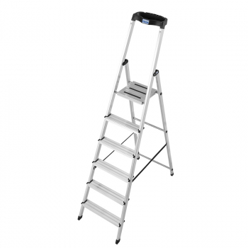 KRAUSE SAFETY Алюминевая стремянка с большой полкой 6 ступ. (арт. 128966)