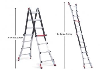 Шарнирная лестница-трансформер Altrex Varitrex Teleprof FLEX 4X4